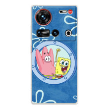 Чехол Губка Боб для 傳說 ZTE Nubia Z70 Ultra (В иллюминаторе)