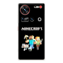 Чехол Майнкрафт на ZTE Nubia Z70 Ultra (AlphaPrint) Minecraft – герои Minecraft