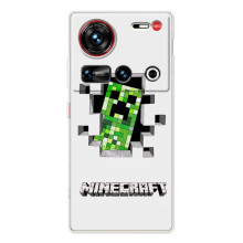Чехол Майнкрафт на ZTE Nubia Z70 Ultra (AlphaPrint) Minecraft – крипер Майнкрафт
