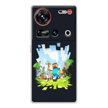 Чехол Майнкрафт на ZTE Nubia Z70 Ultra (AlphaPrint) Minecraft – персонажи Minecraft