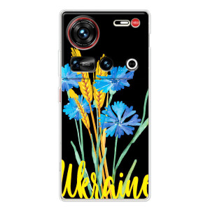 Чехол на ZTE Nubia Z70 Ultra Украинский дизайн – Ukraine в цветочках