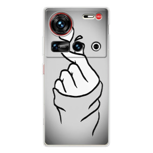 Чехол с принтом для ZTE Nubia Z70 Ultra (AlphaPrint - Знак сердечка)