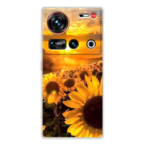 Чехол с Цветами для ZTE Nubia Z70 Ultra – поле подсолнухов