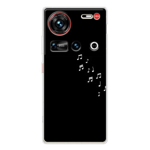 Чехол с картинками на черном фоне для ZTE Nubia Z70 Ultra – Ноты