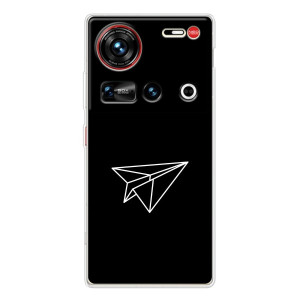 Чехол с картинками на черном фоне для ZTE Nubia Z70 Ultra – Самолетик