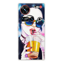 Чохол з картинкою Модні Дівчата ZTE Nubia Z70 Ultra (Дівчина з коктейлем)