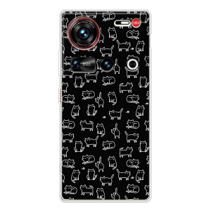Чехол с принтом для ZTE Nubia Z70 Ultra (AlphaPrint) Модные коты