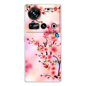 Чехол с принтом САКУРЫ на ZTE Nubia Z70 Ultra – Бабочки на сакуре