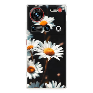Чехол с ромашками на ZTE Nubia Z70 Ultra – Белые ромашки