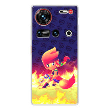 Чохол (ТПУ) з Героями Бравл Старс на ZTE Nubia Z70 Ultra – Пенні у вогні