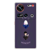 Чехлы Венсдей на ZTE Nubia Z70 Ultra Уэнсдей (AlphaPrint) (Уэнздей и подруга)