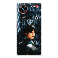 Чехлы Венсдей на ZTE Nubia Z70 Ultra Уэнсдей (AlphaPrint) (Уэнздей кошка)