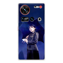 Чехлы Венсдей на ZTE Nubia Z70 Ultra Уэнсдей (AlphaPrint) (Уэнздей с зонтом)