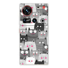 Чехол с милыми котиками на ЗТЕ Нюбия З70 Ультра – Коллаж с котами