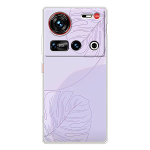 Чохол квітковий дизайн для ZTE Nubia Z70 Ultra – Монстера фіолетова