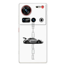Чохол з авто Порше для ZTE Nubia Z70 Ultra – білий порше