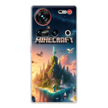Чохол з картинками Майнкрафт для 

t𝙕 TEE Нuбіа Ž70 Yлтра – Лого Майнкрафт