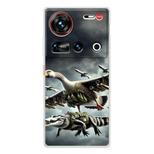 Чехол с мемами тралалело тралала для ZTE Nubia Z70 Ultra – Гусини и крокодило