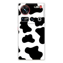 Чехол с принтом коровы на 傳說 ZTE Nubia Z70 Ultra – Черный принт