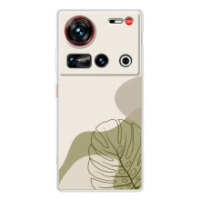 Силиконовый чехол с принтом в цветах на ZTE Nubia Z70 Ultra – Монстера зелёная