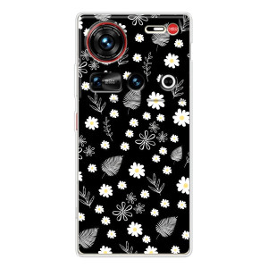 Чехлы с тематикой "ЦВЕТЫ" на ZTE Nubia Z70 Ultra – цветение на чорном