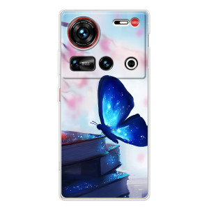 Силиконовый бампер с картинкой животных для ZTE Nubia Z70 Ultra – Бабочка синяя