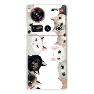 Силиконовый чехол с котиком для ZTE Nubia Z70 Ultra – Коты
