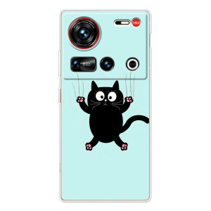 Силиконовый чехол с котиком для ZTE Nubia Z70 Ultra – Падающий кот