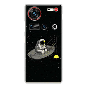 Силиконовый Чехол с принтом "Космонавты" на ZTE Nubia Z70 Ultra – Космонавт на рыбалке