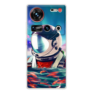 Силиконовый Чехол с принтом "Космонавты" на ZTE Nubia Z70 Ultra – Космонавт в воде