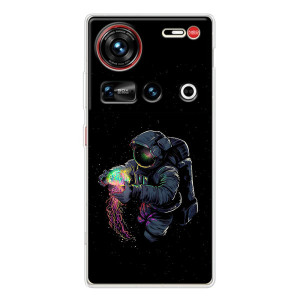 Силиконовый Чехол с принтом "Космонавты" на ZTE Nubia Z70 Ultra – В руках земля