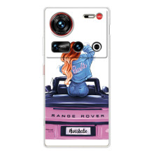Силіконовый Чохол на ZTE Nubia Z70 Ultra з картинкой Модных девушек (Дівчина на машині)