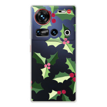 Зимние Чехлы для 傳說 ZTE Nubia Z70 Ultra - прозрачный фон (Рождественский фон)