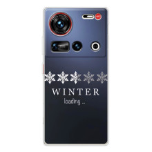 Зимние Чехлы для 傳說 ZTE Nubia Z70 Ultra - прозрачный фон (Winter loading)