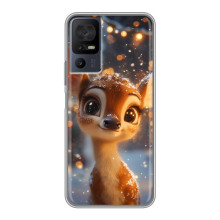 Яркий чехол для ZTE nubia Z80 Ultra с Зимними Оленятами – Оленёнок среди гирлянд