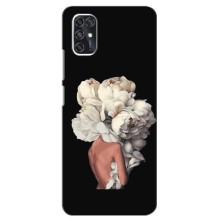 Чехлы (ART) Цветы на ZTE V2020 Smart (VPrint) (Белые цветы)