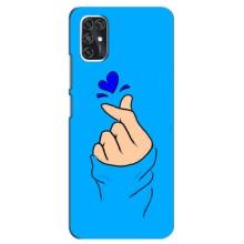 Чехлы (Знак сердечка) на ZTE V2020 Smart (Сердце на синем)
