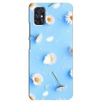 Чехол с Цветами для ZTE Blade V2020 Smart (ромашки на голубом)
