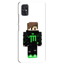 Чехлы для ZTE Blade V2020 Smart (Персонажи Майн Крафт) (Зеленый мальчик)