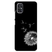 Силиконовый Чехол с одуванчиками на ZTE V2020 Smart (Одуванчик на чёрном)