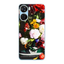 Брендновые Чехлы для ZTE V40 Design - (PREMIUMPrint) (Nike цветы)