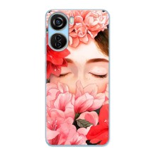 Чехлы (ART) Цветы на ZTE V40 Design (VPrint) (Очі в квітах)