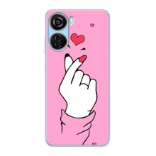 Чехол с принтом для ZTE V40 Design (AlphaPrint - Знак сердечка) – Знак Love