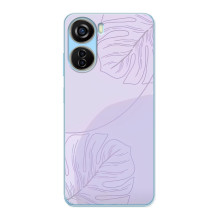 Чохол квітковий дизайн для ZTE V40 Design – Монстера фіолетова