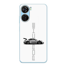 Чохол з авто Порше для ZTE V40 Design – білий порше