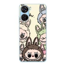 Чехол с Лабубу на ZTE V40 Design (Коллаж Лабубу)