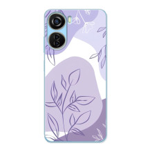 Силконовий чохол з принтом в квітах на ZTE V40 Design – Фіолетовий дизайн