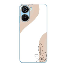 Силконовий чохол з принтом в квітах на ZTE V40 Design – Нюдовий дизайн