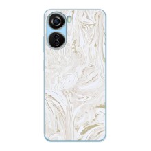 Мраморный чехол на ZTE V40 Design (VPrint) (Белый мрамор)