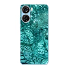 Мраморный чехол на ZTE V40 Design (VPrint) (Зеленый мрамор)